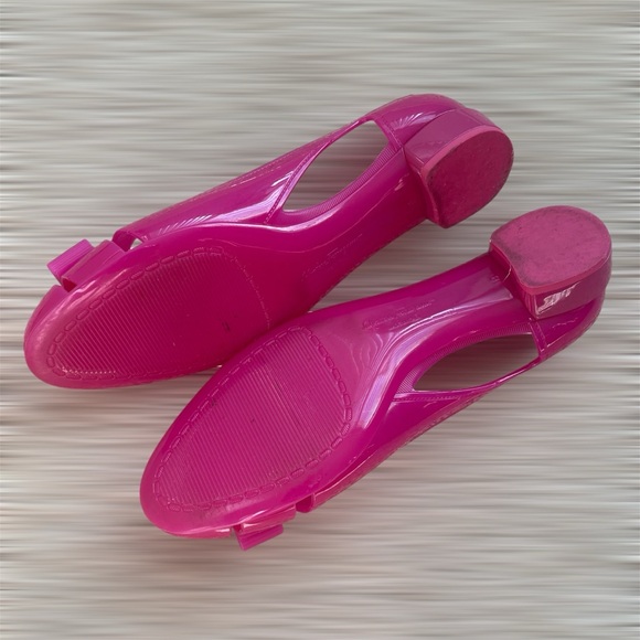 Salvatore Ferragamo Pink Jelly Ballerina shoes 9 - Picture 8 of 10